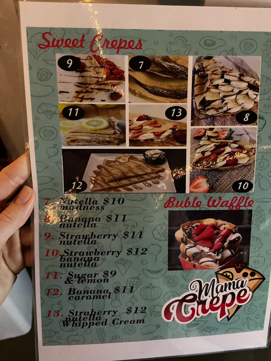 Menu, Mama Crepe
