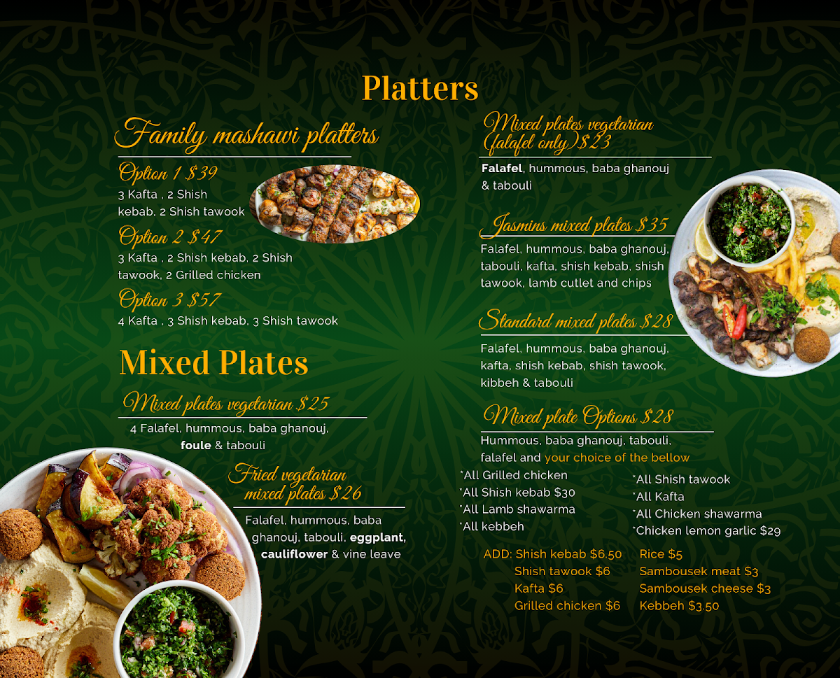 Menu, Jasmins Granville