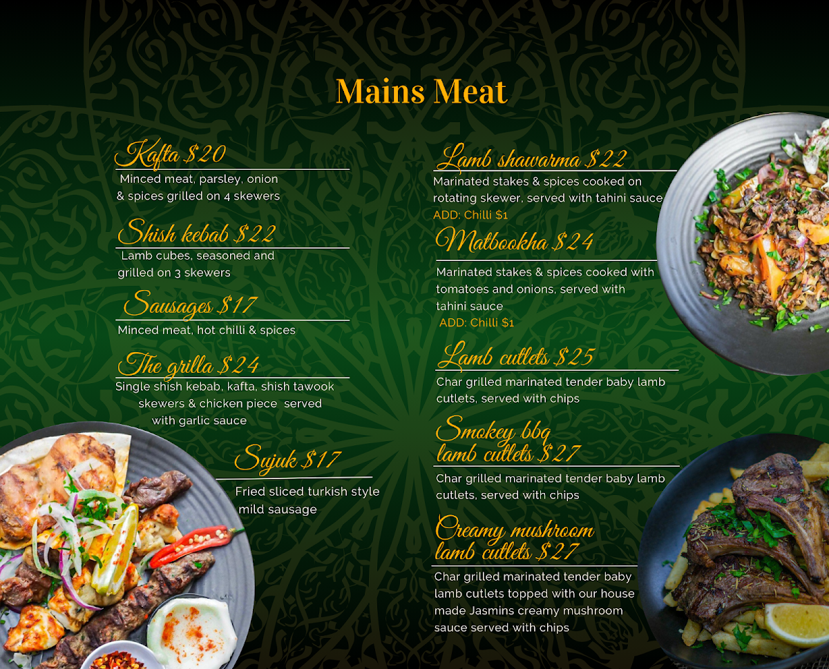 Menu, Jasmins Granville