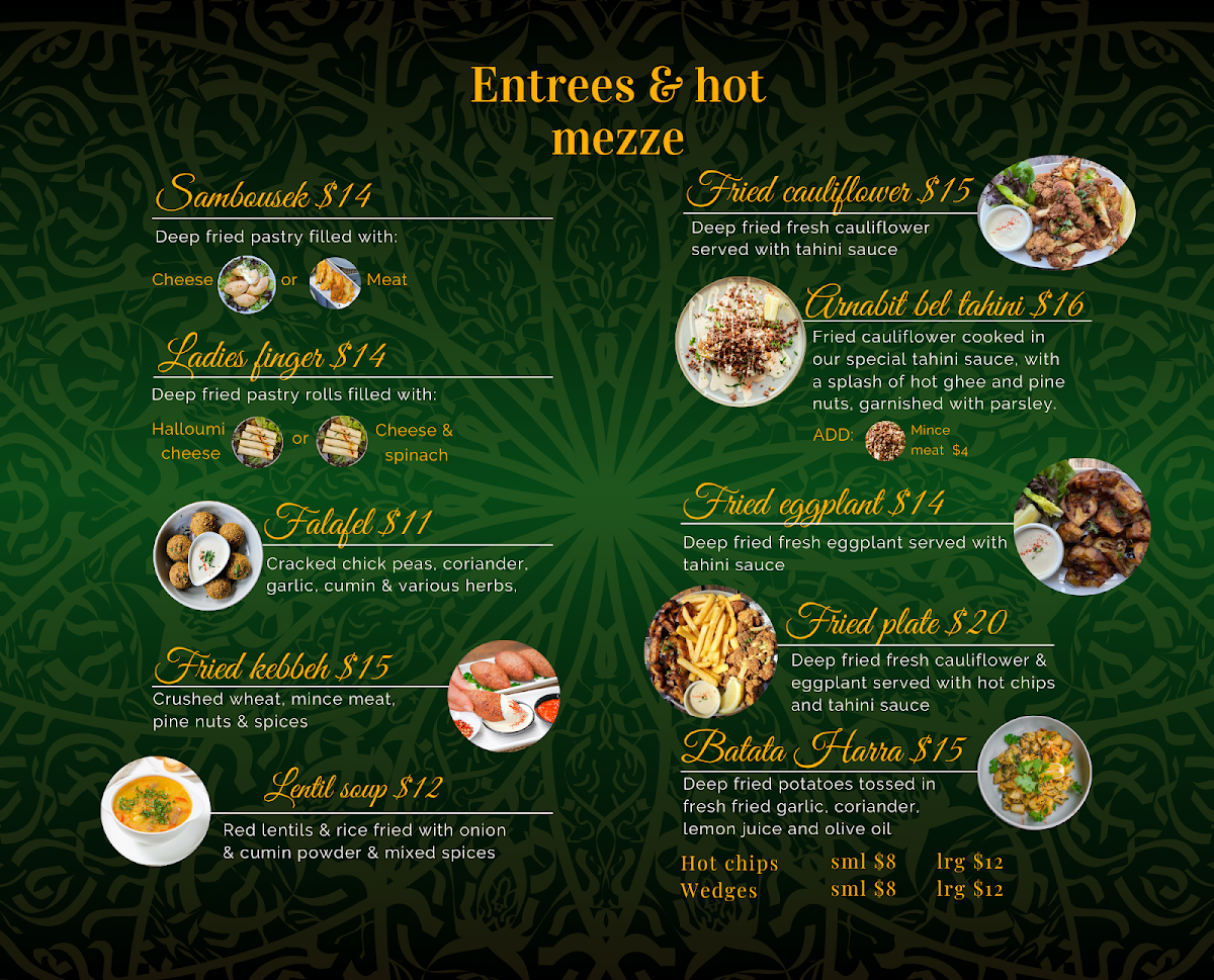 Menu, Jasmins Granville