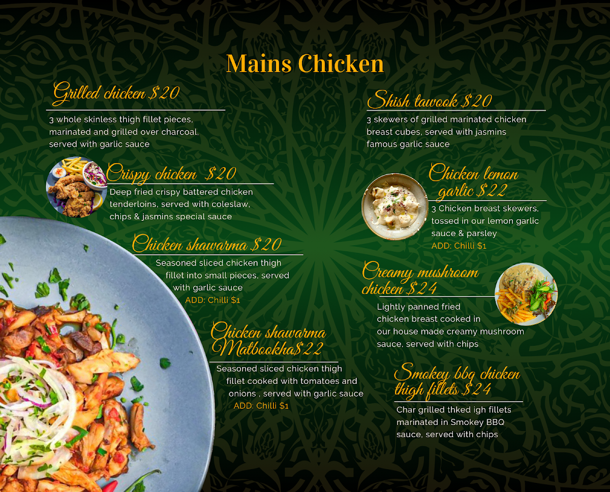 Menu, Jasmins Granville