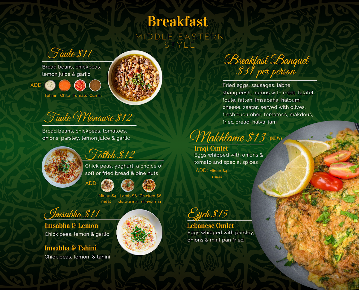 Menu, Jasmins Granville