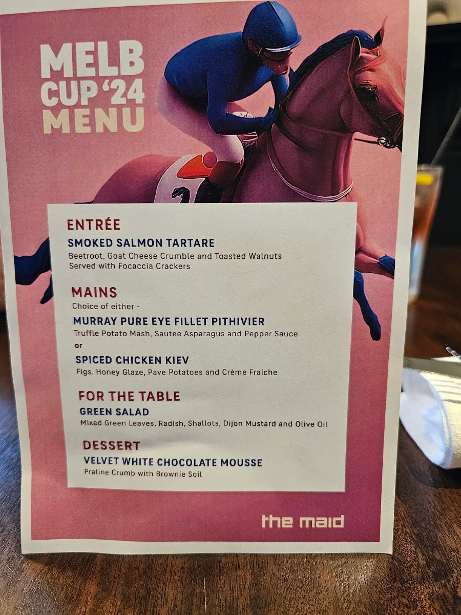 Menu, The Maid Hotel