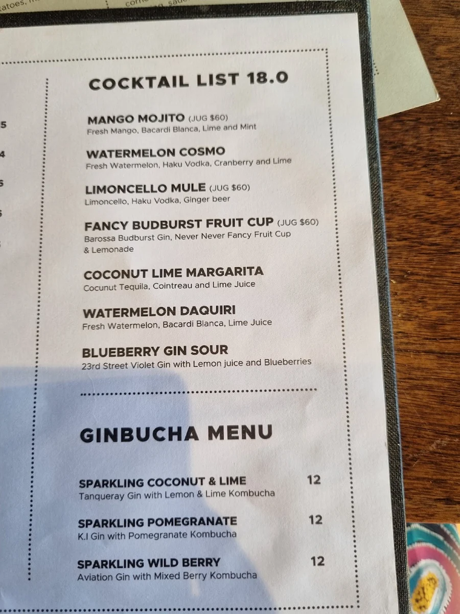 Menu, The Maid Hotel