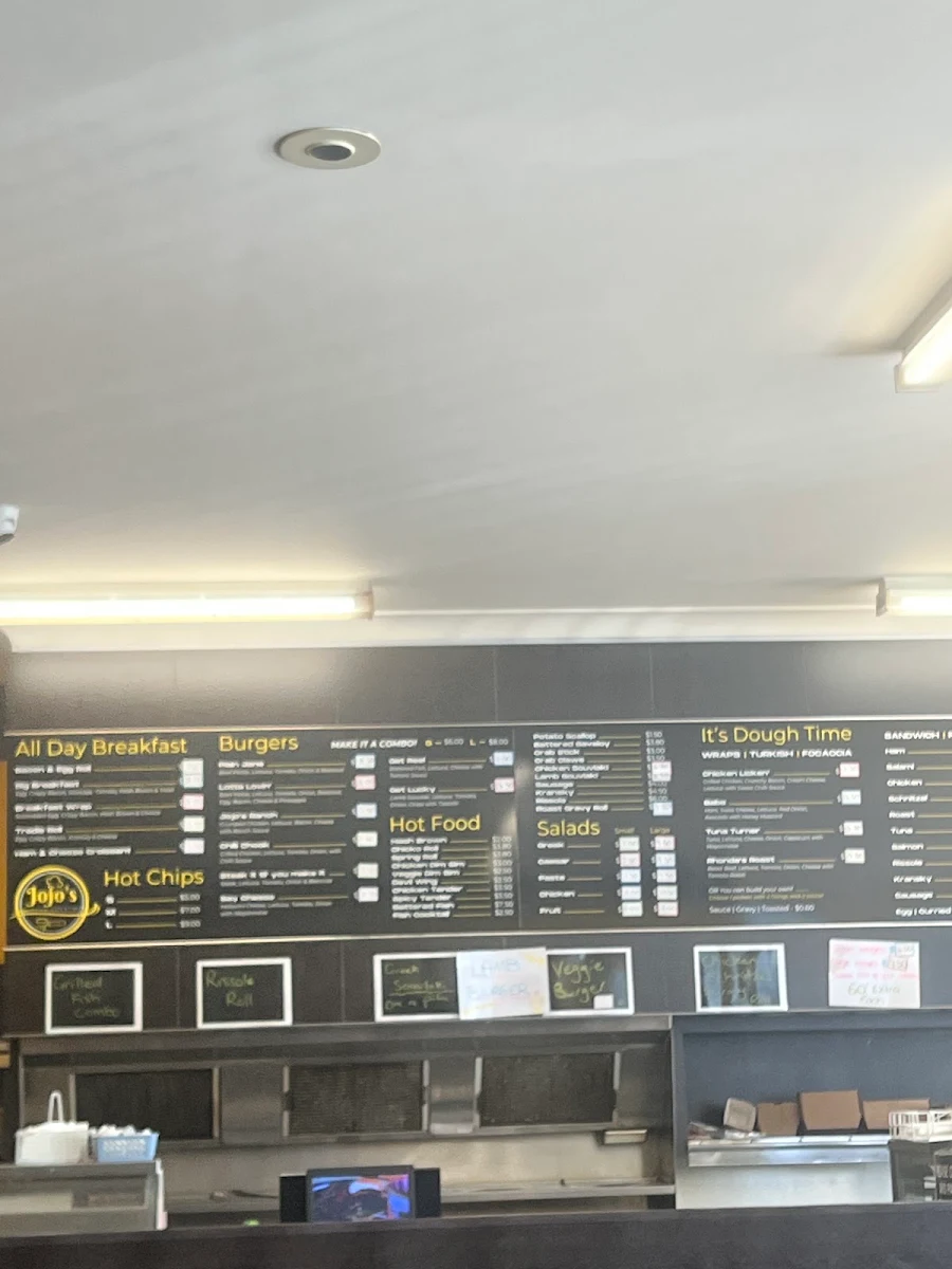 Menu, Jojo’s Corner Cafe & Lunches