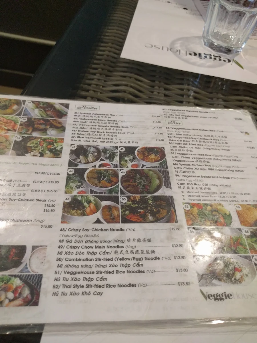 Menu, Veggie House Vegan & Vegetarian Restaurant