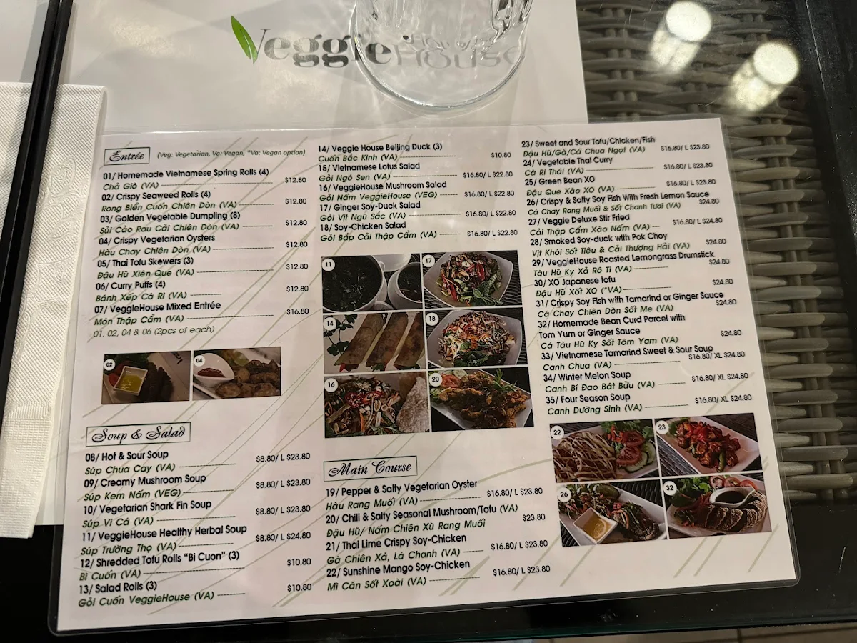 Menu, Veggie House Vegan & Vegetarian Restaurant