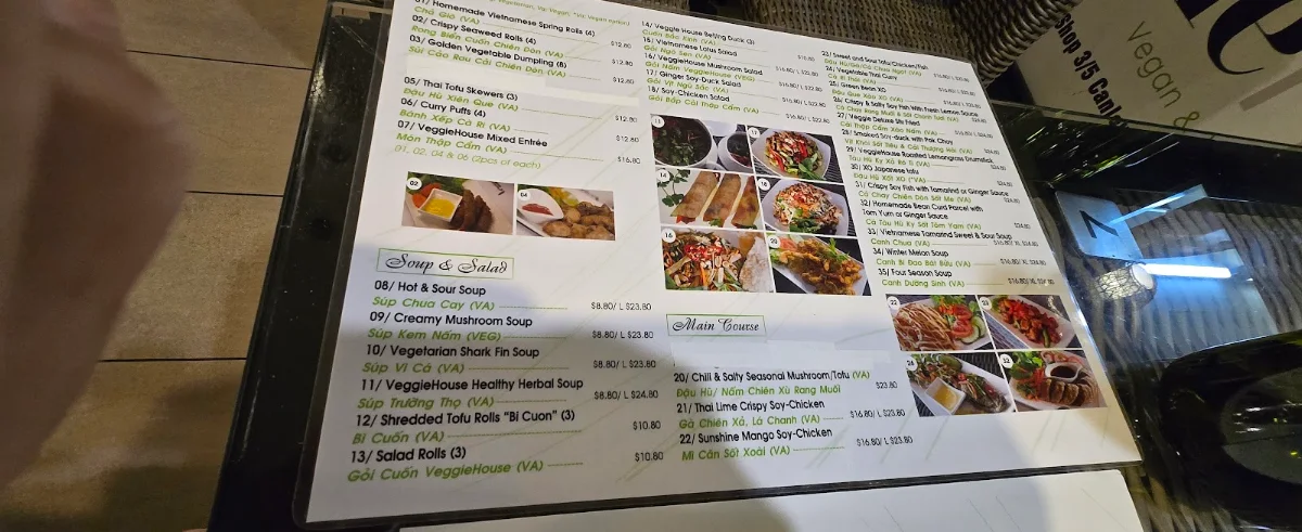 Menu, Veggie House Vegan & Vegetarian Restaurant