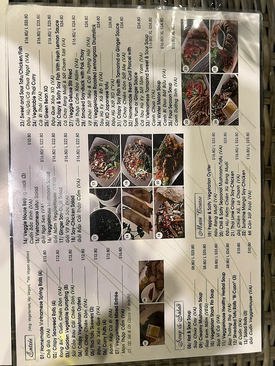 Menu, Veggie House Vegan & Vegetarian Restaurant