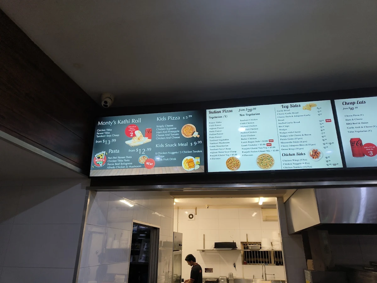 Menu, Monty's Pizza Pendle Hill
