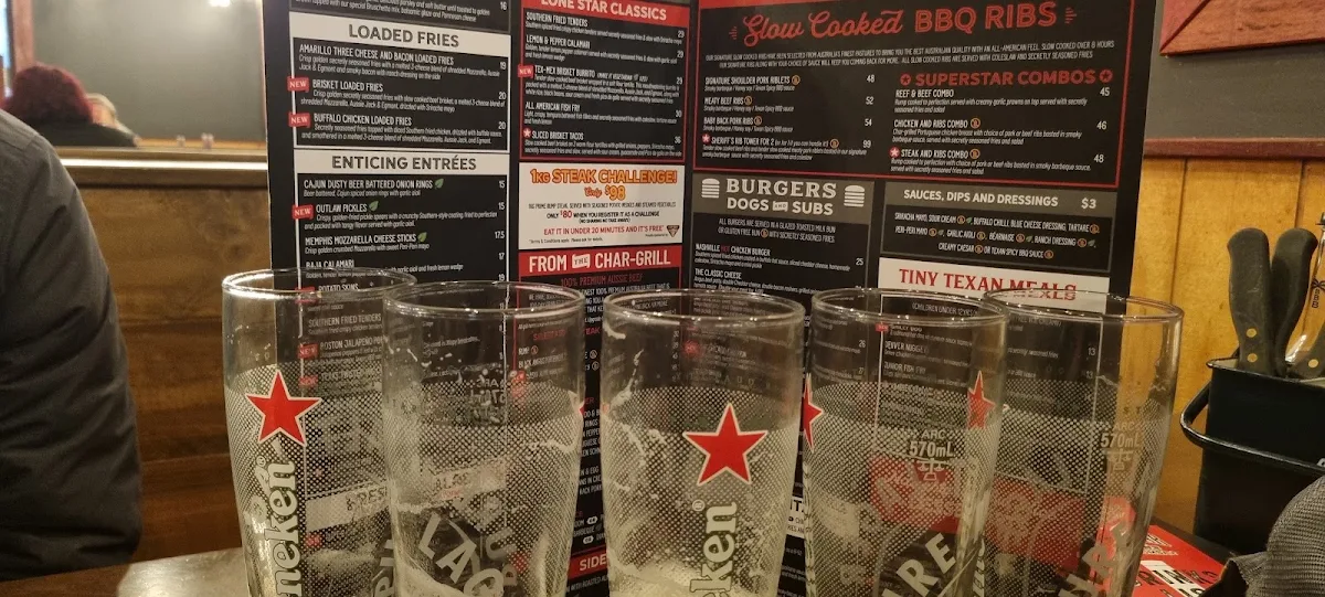 Menu, Lone Star Rib House Toowoomba