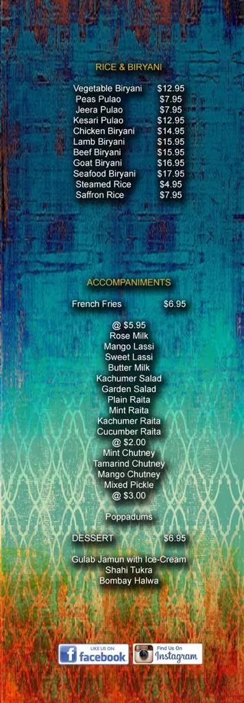Menu, Curries @ BLVD