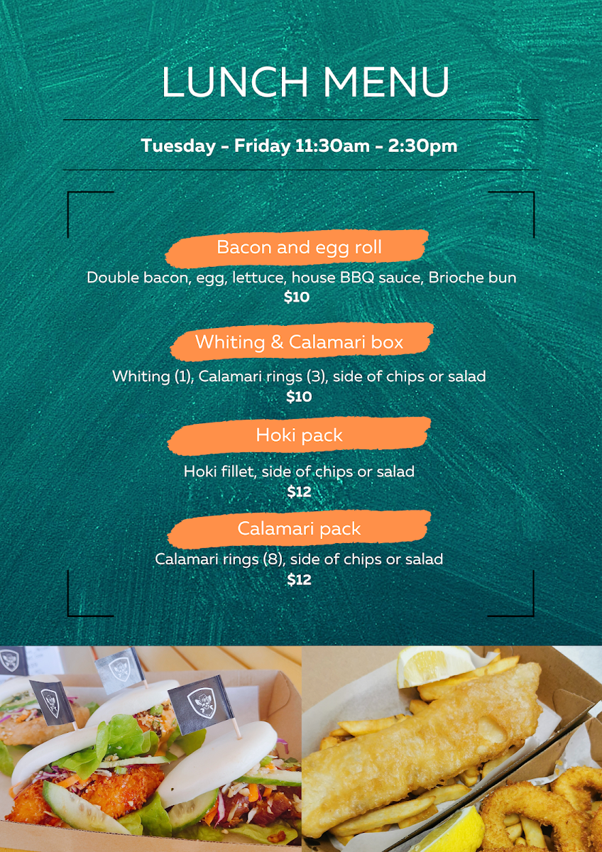 Menu, The Jolly Roger Seafood and Burgers