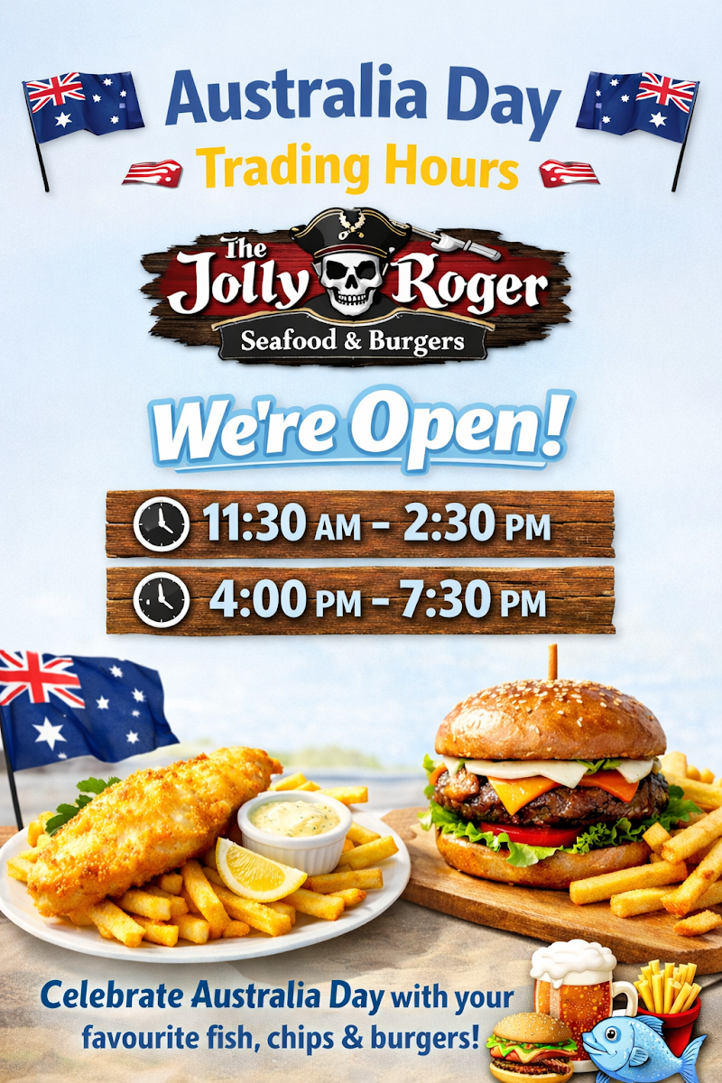 Menu, The Jolly Roger Seafood and Burgers