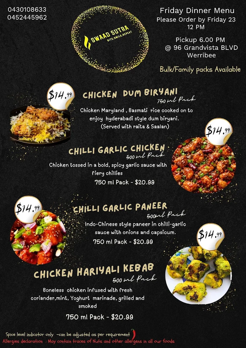 Menu, SWAAD SUTRA
