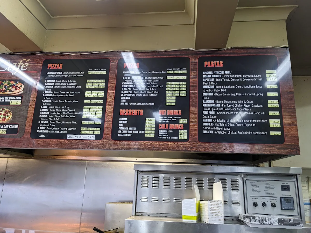 Menu, Intersection Cafe