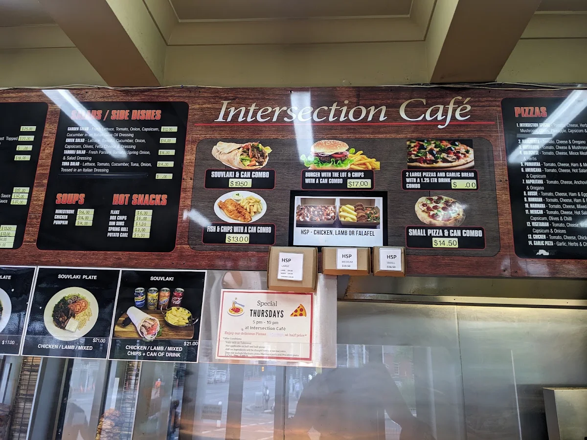 Menu, Intersection Cafe