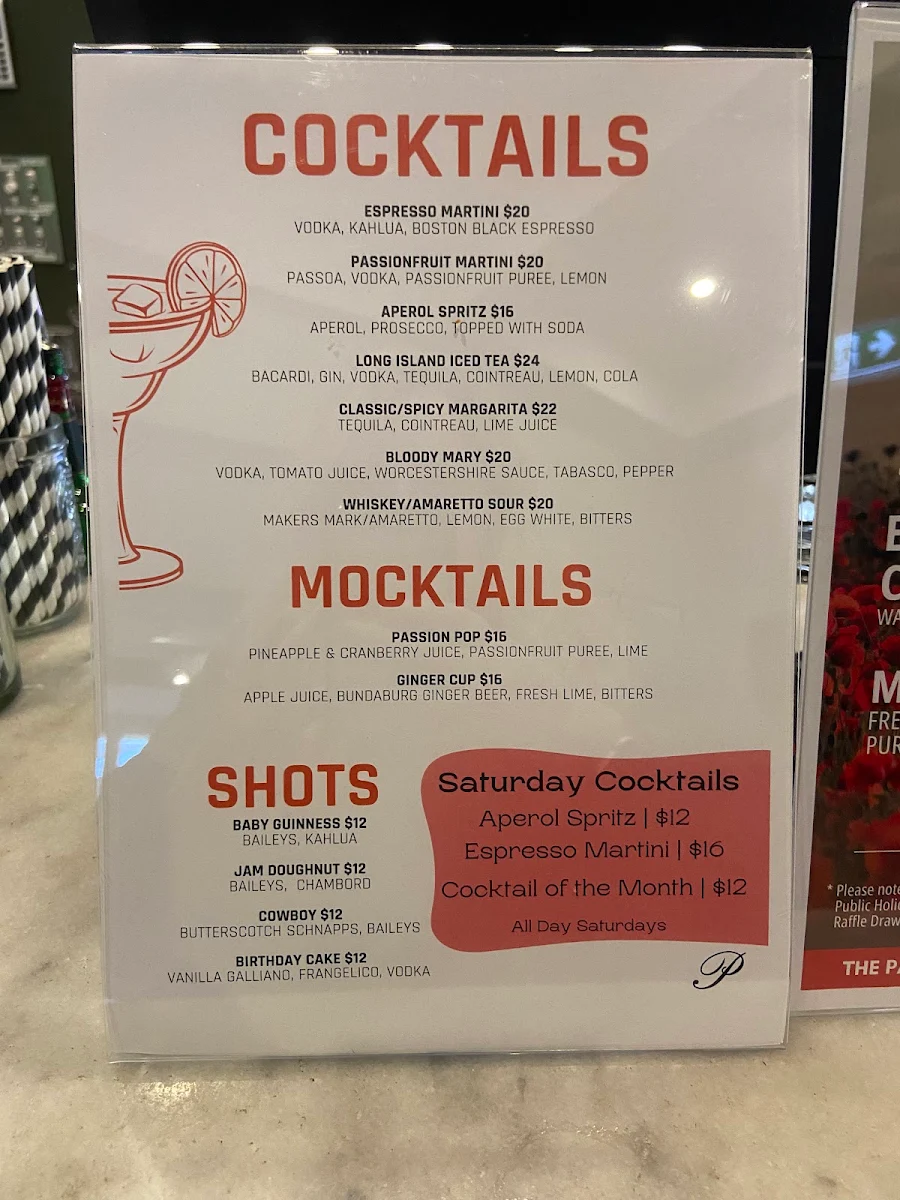 Menu, The Palace Hotel