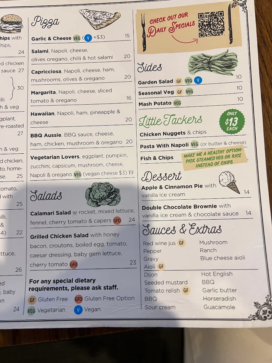 Menu, The Palace Hotel