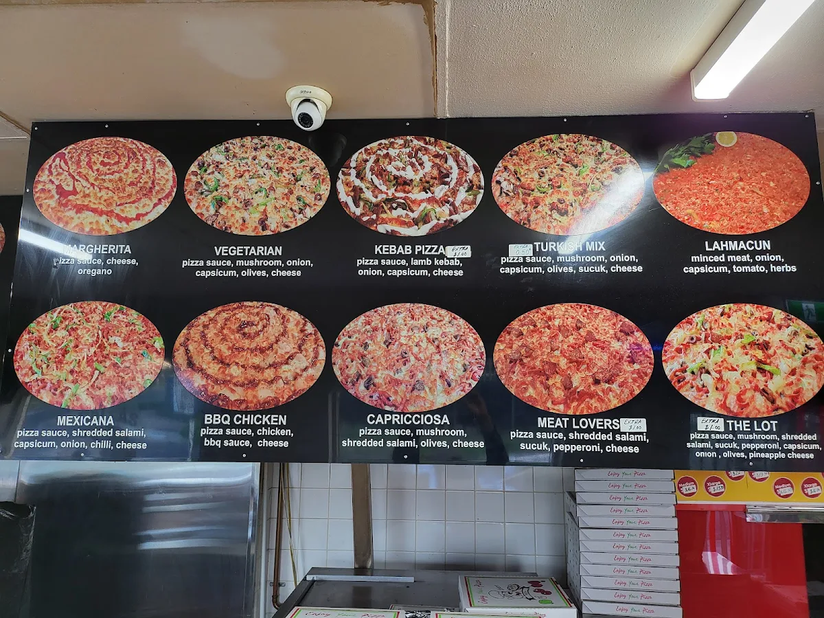 Menu, Dallas Pizza