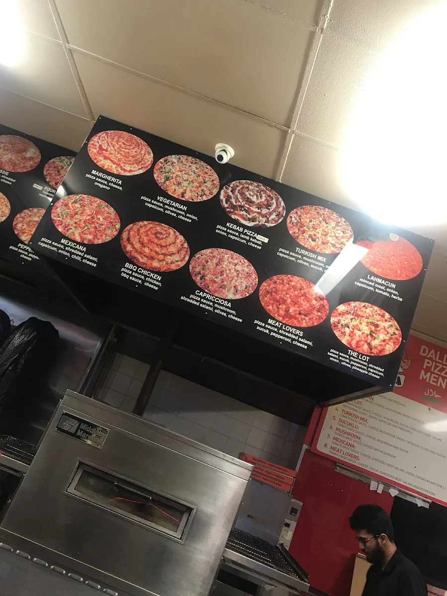 Menu, Dallas Pizza