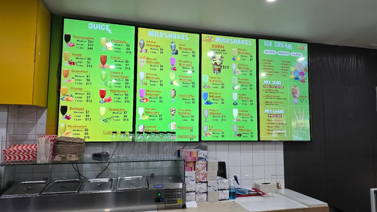 Menu, Agha Juice Carlton