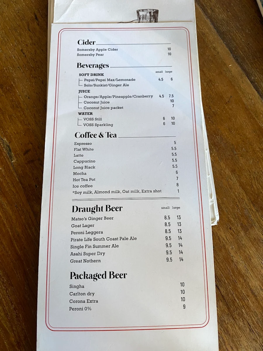Menu, Six Senses The Quay
