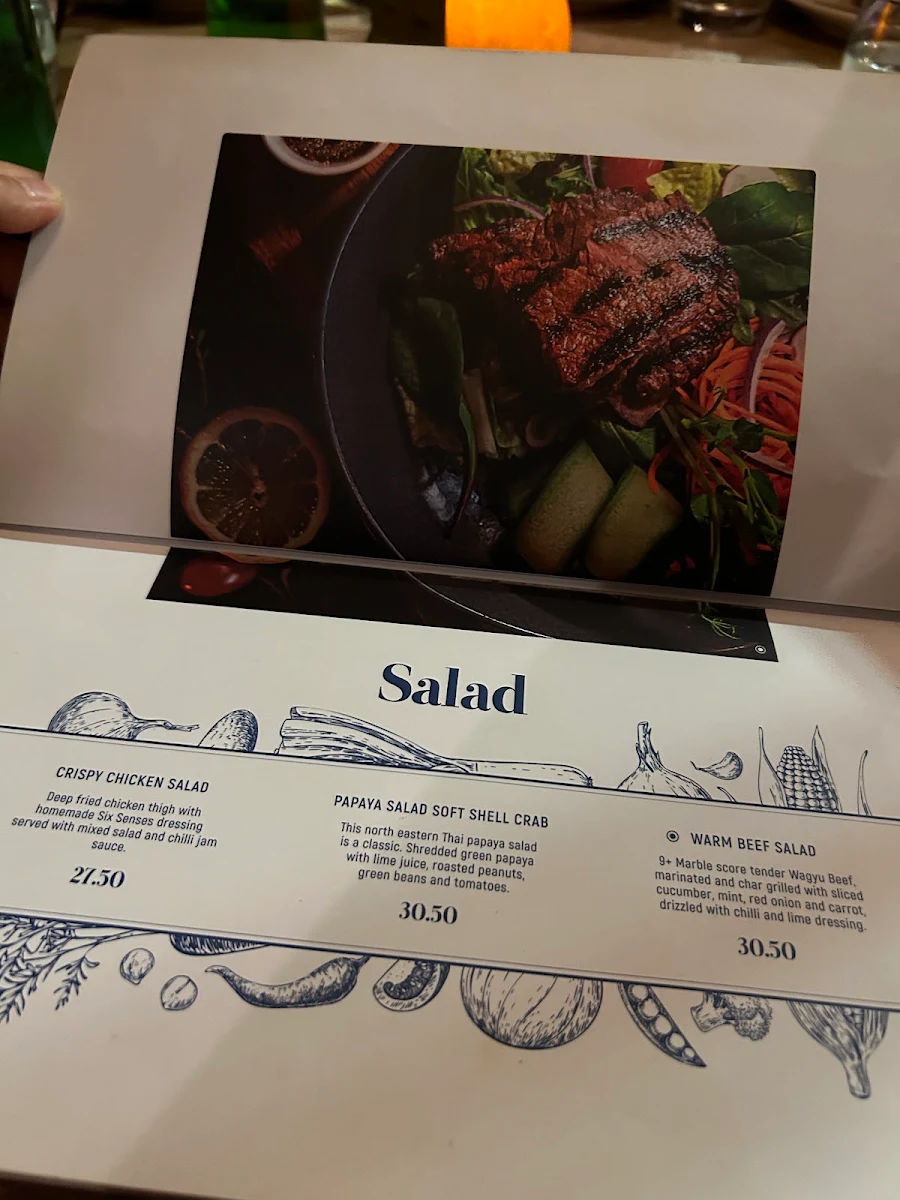 Menu, Six Senses The Quay