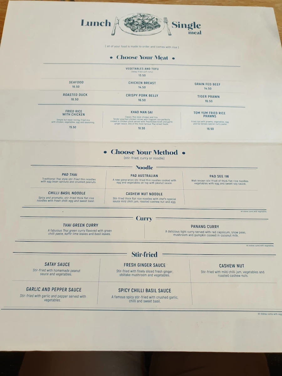 Menu, Six Senses The Quay
