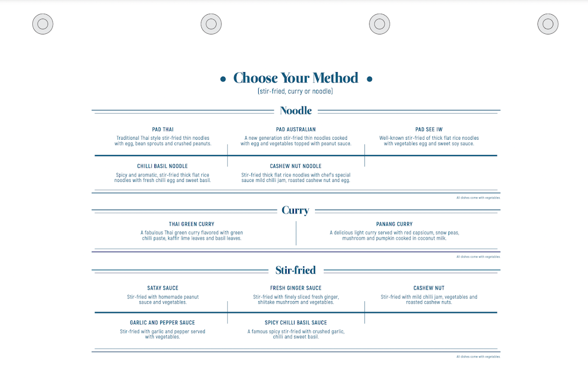 Menu, Six Senses The Quay