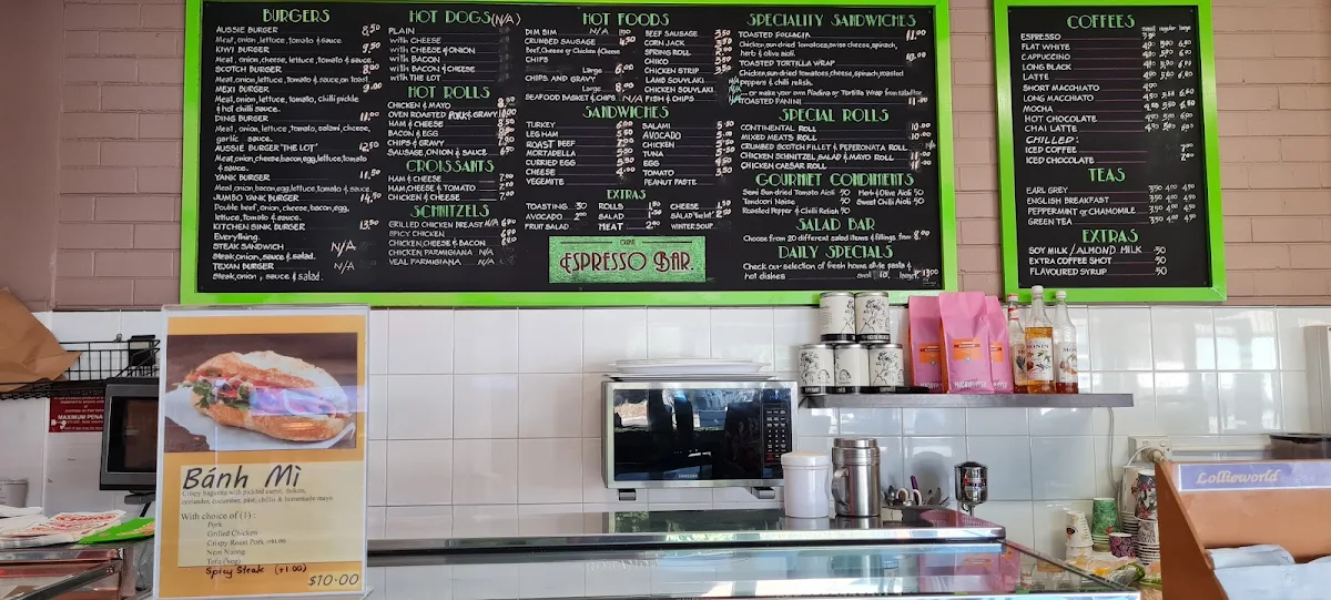 Menu, Creme Espresso Bar