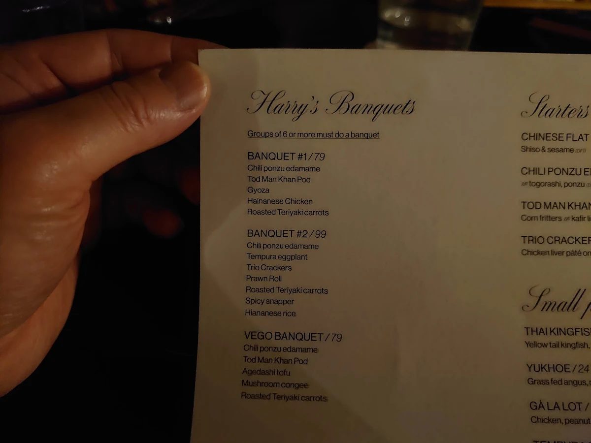Menu, Harry Burns Mt Buller