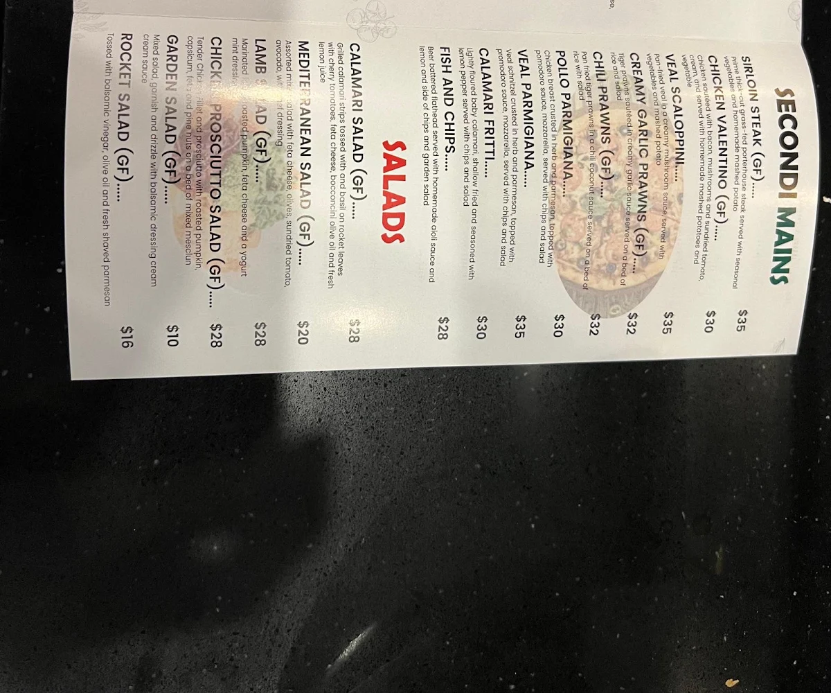 Menu, Al Forno Kitchen