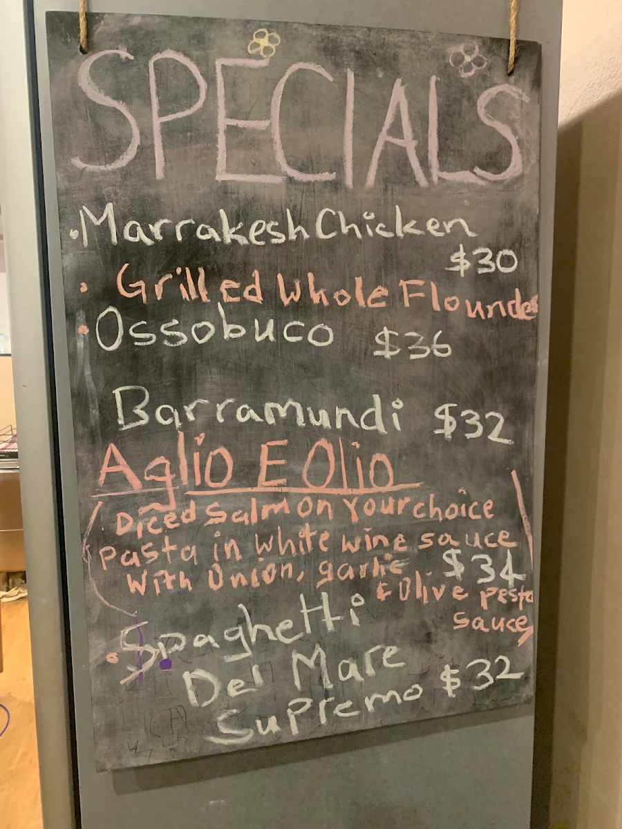 Menu, Al Forno Kitchen