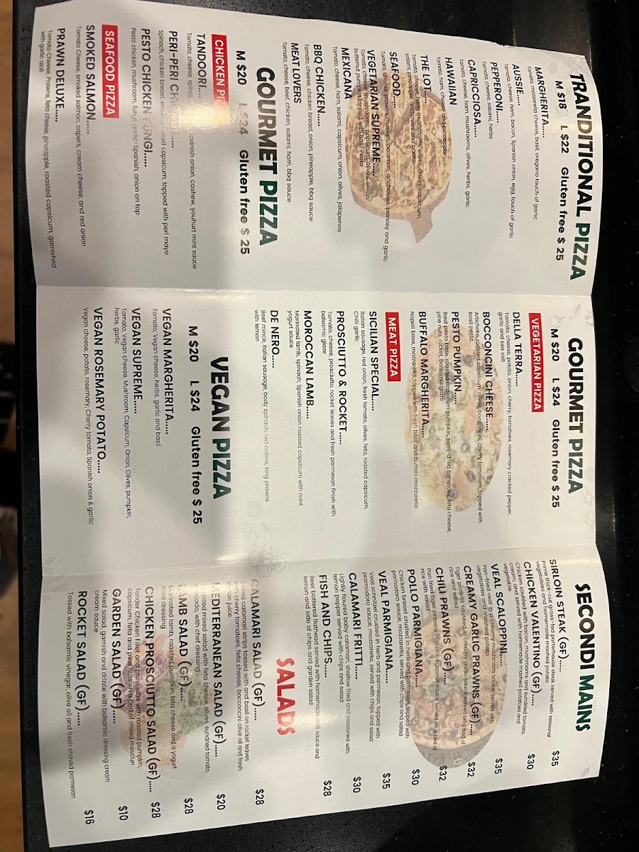 Menu, Al Forno Kitchen