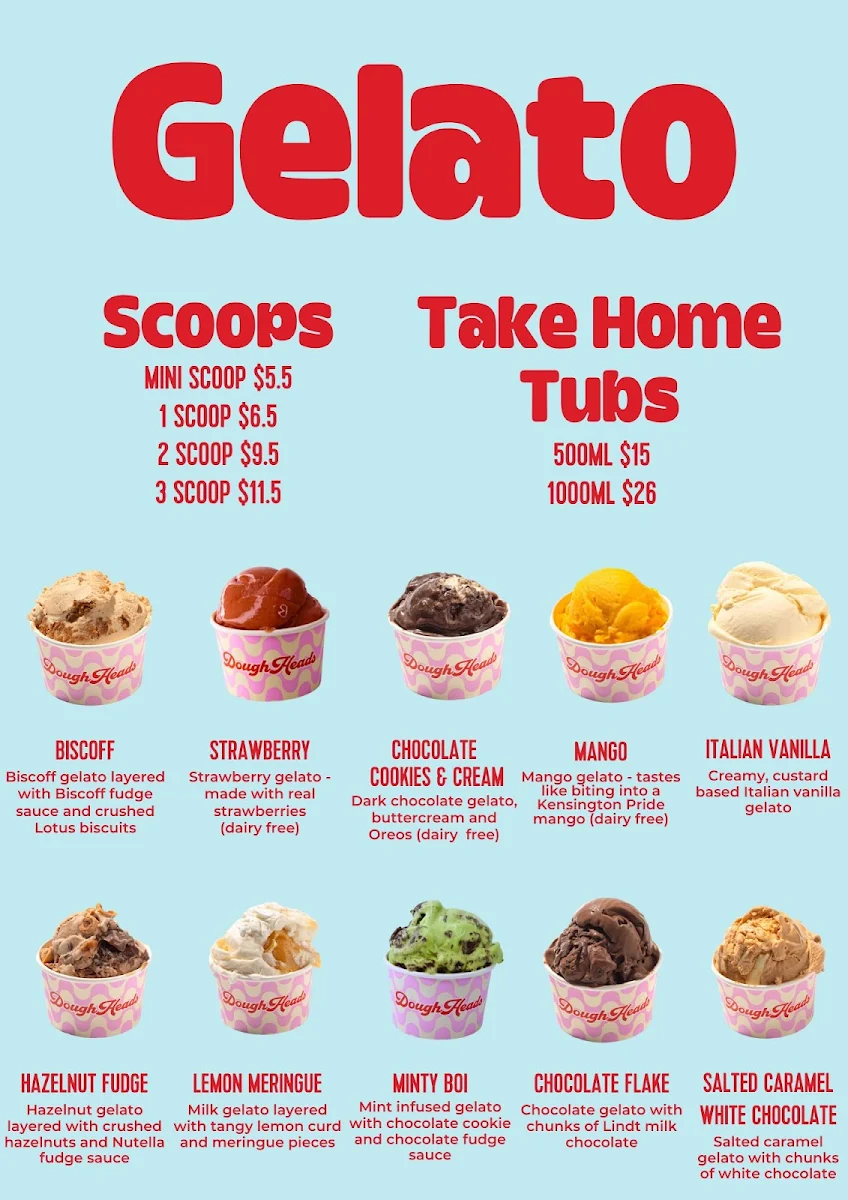Menu, DoughHeads
