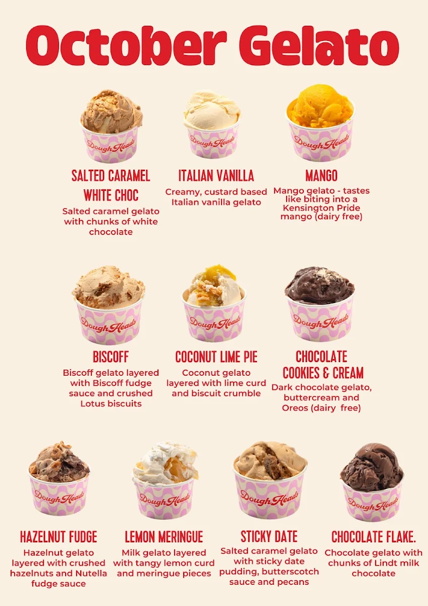 Menu, DoughHeads