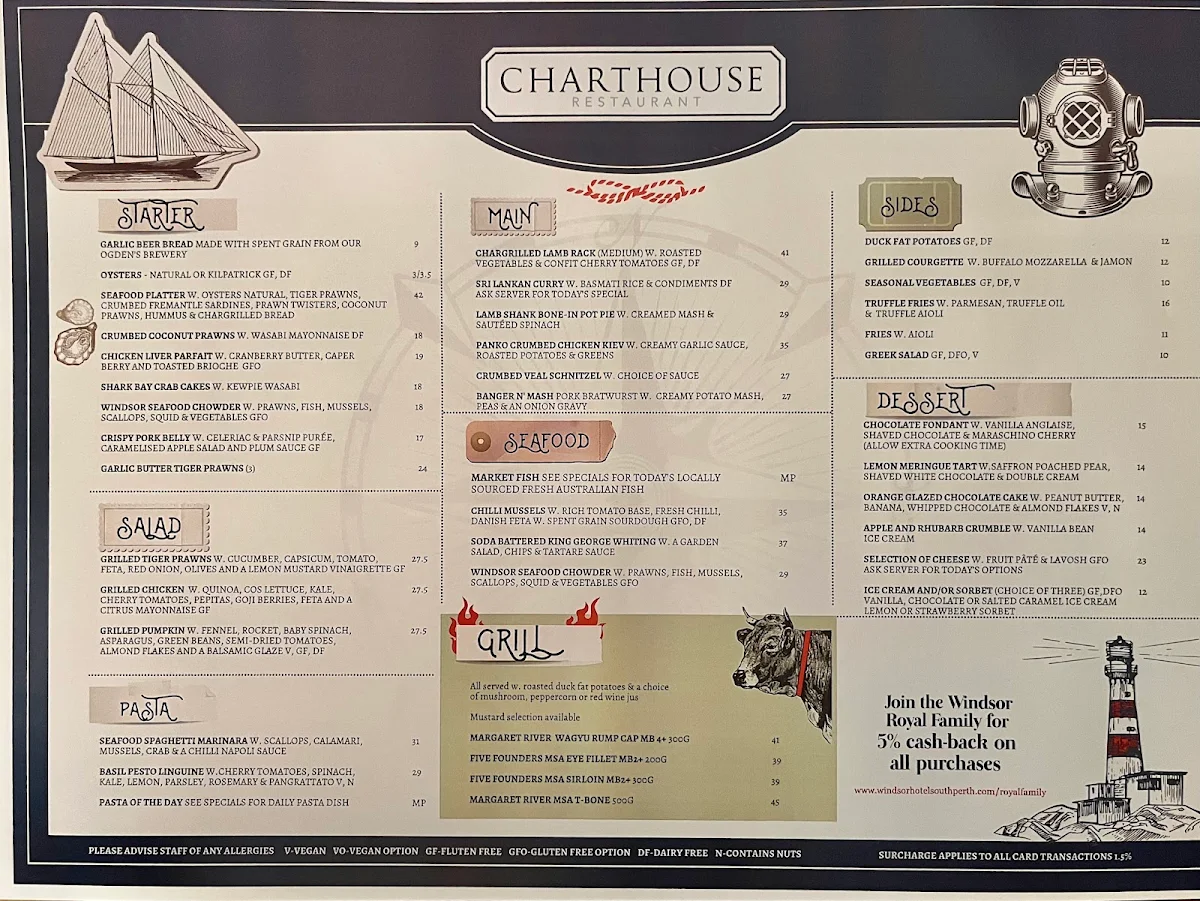 Menu, The Windsor Hotel
