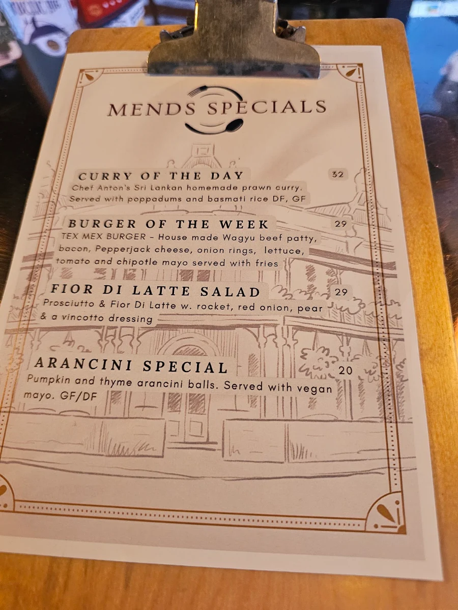 Menu, The Windsor Hotel