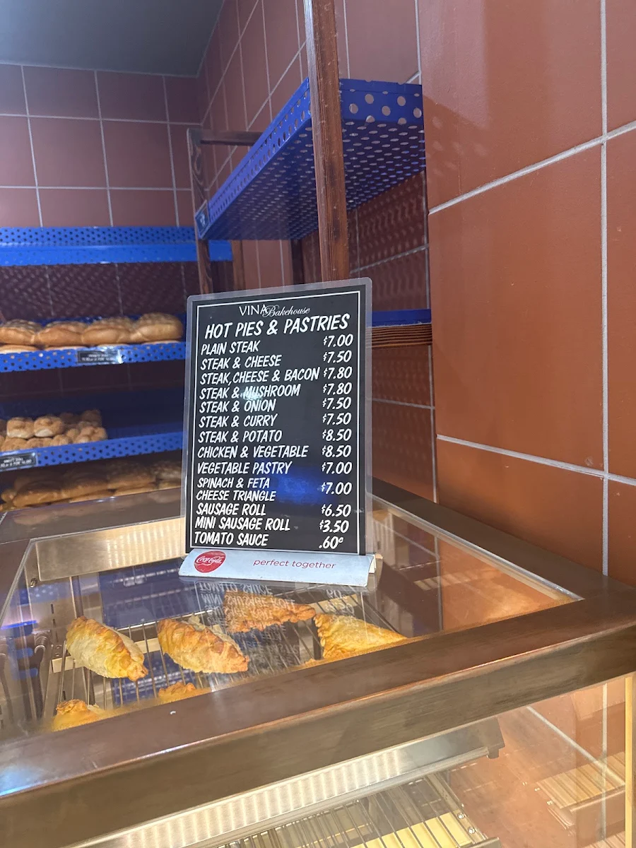 Menu, Vina Bakehouse Randwick