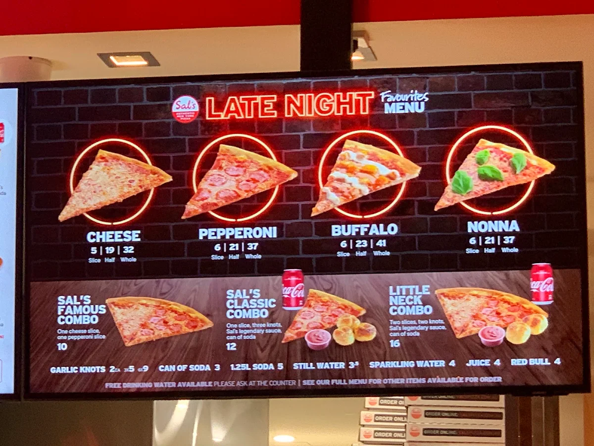 Menu, Sal's Authentic New York Pizza - Richmond