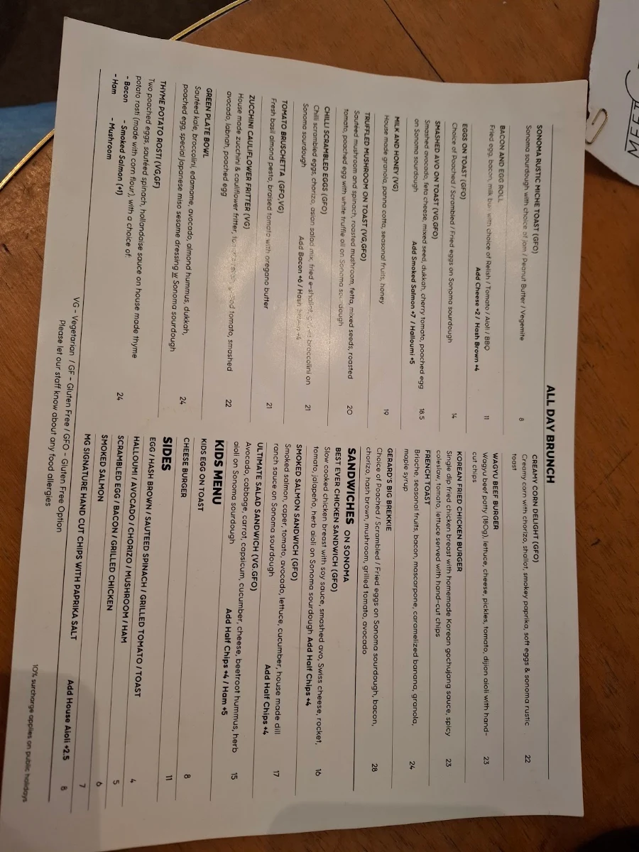 Menu, Meet Gerard