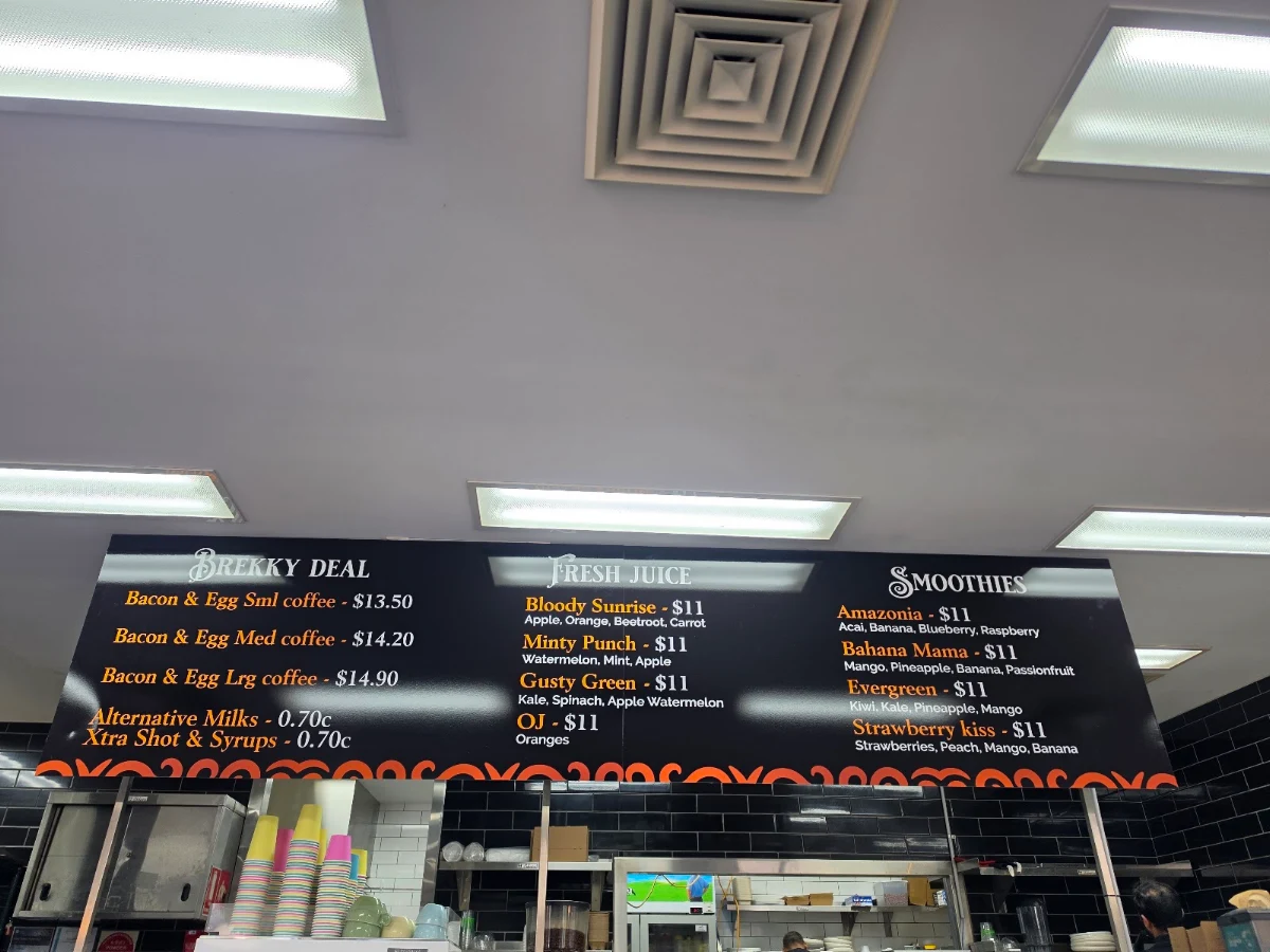 Menu, Lava Zava Tuggerah