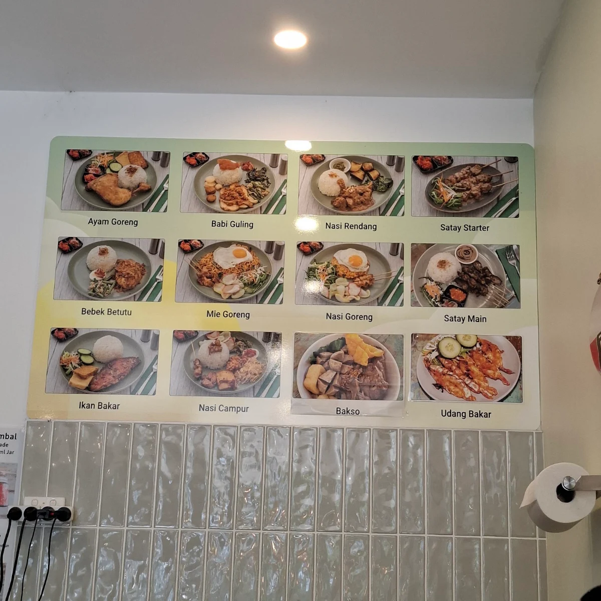 Menu, Bali Paradise Cafe
