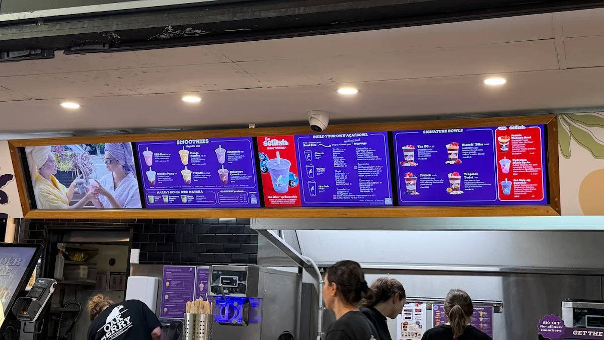 Menu, Oakberry Acai Circular Quay