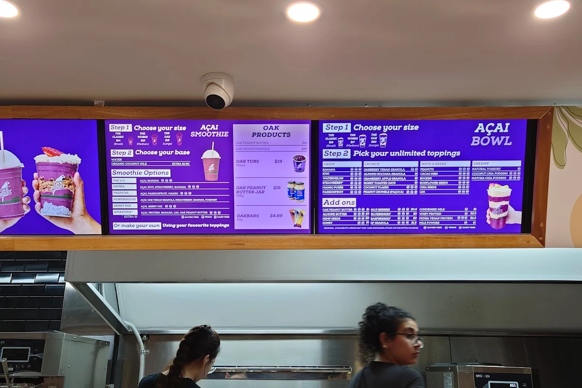 Menu, Oakberry Acai Circular Quay