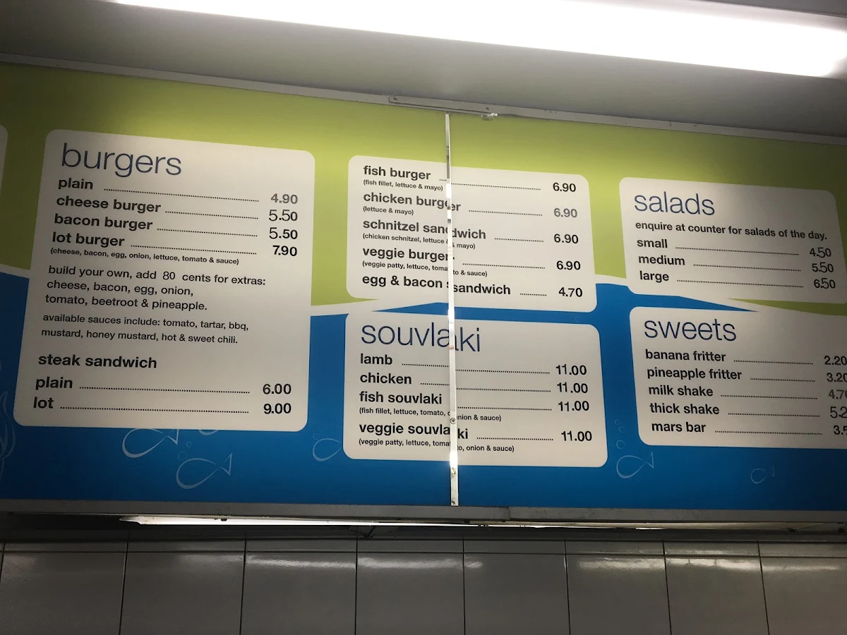 Menu, Captain K Fish & Chips