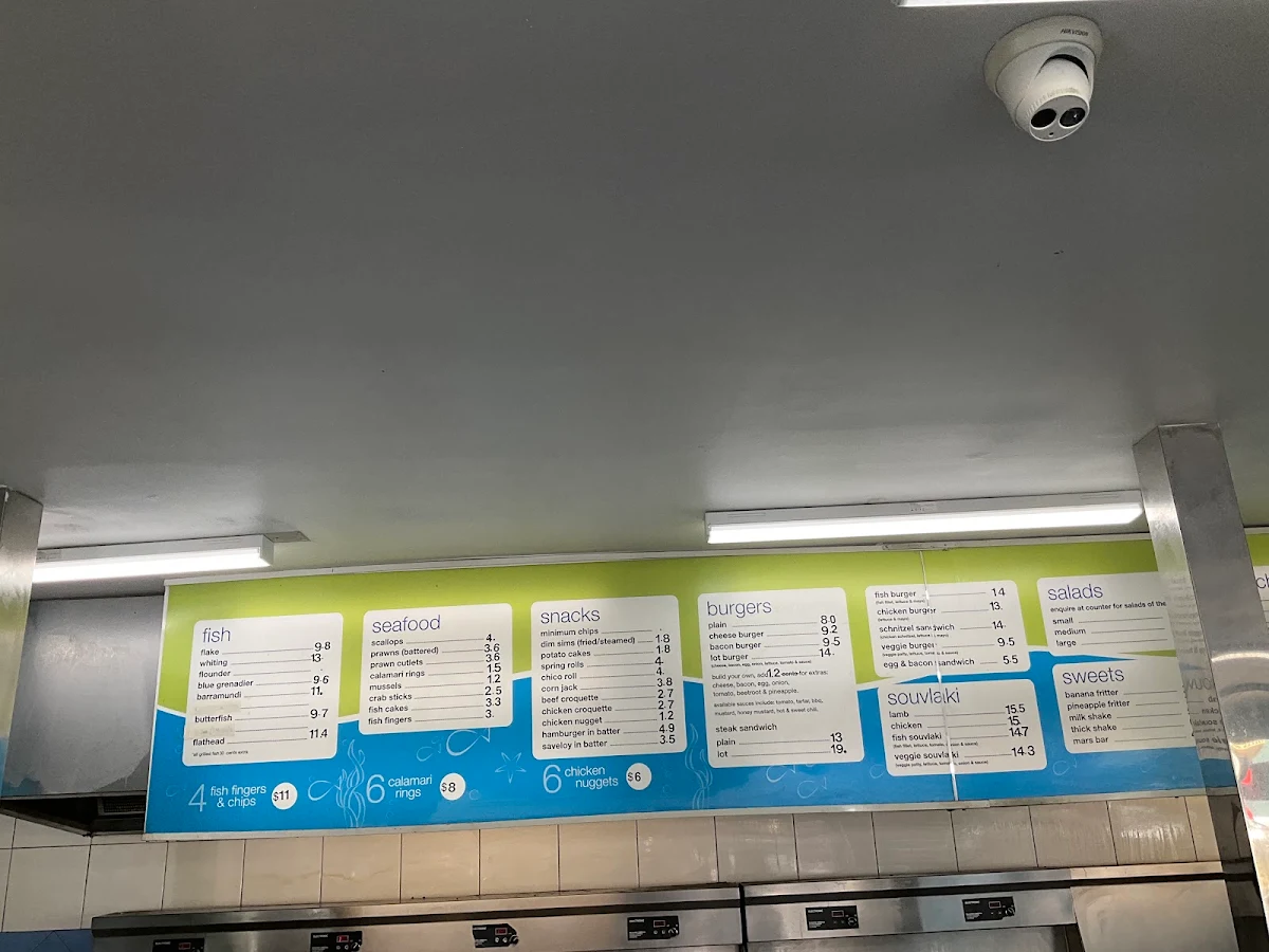 Menu, Captain K Fish & Chips