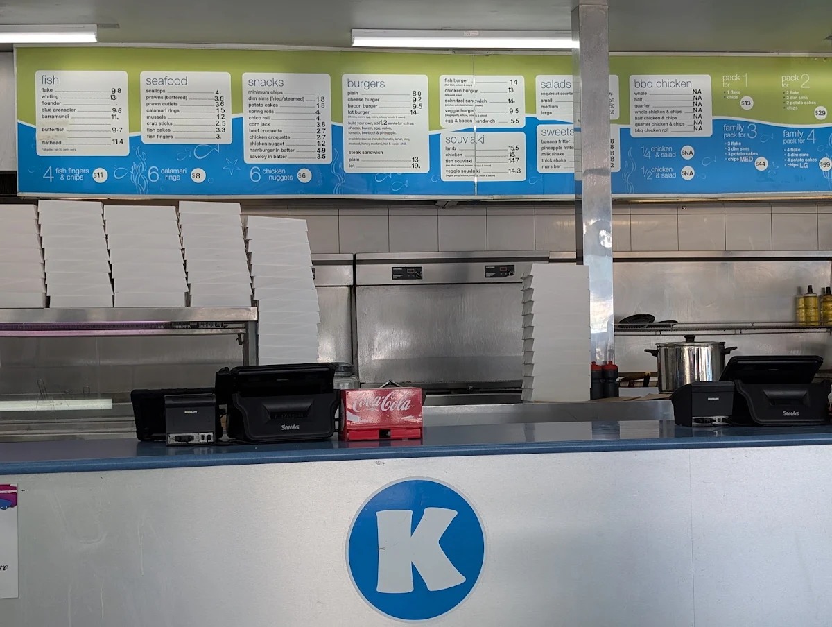 Menu, Captain K Fish & Chips