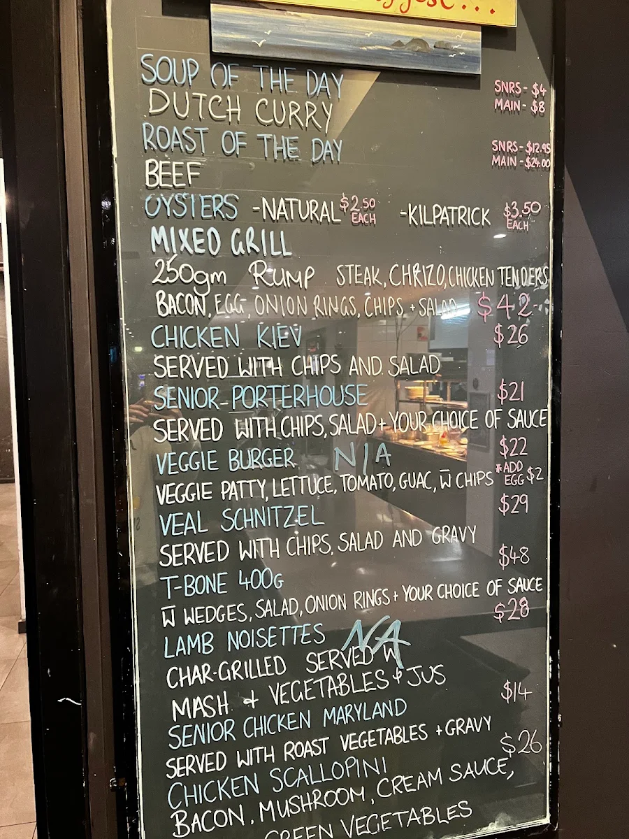 Menu, Seaford Hotel